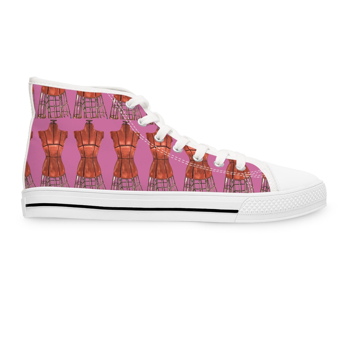 Women's High Top Pattern Sneakers   Pnk