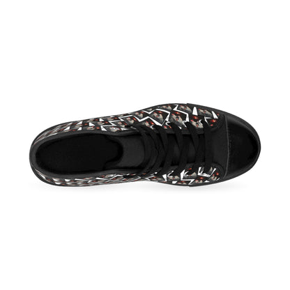 Women's Hi-Top Pattern Sneaker Blk/Wht