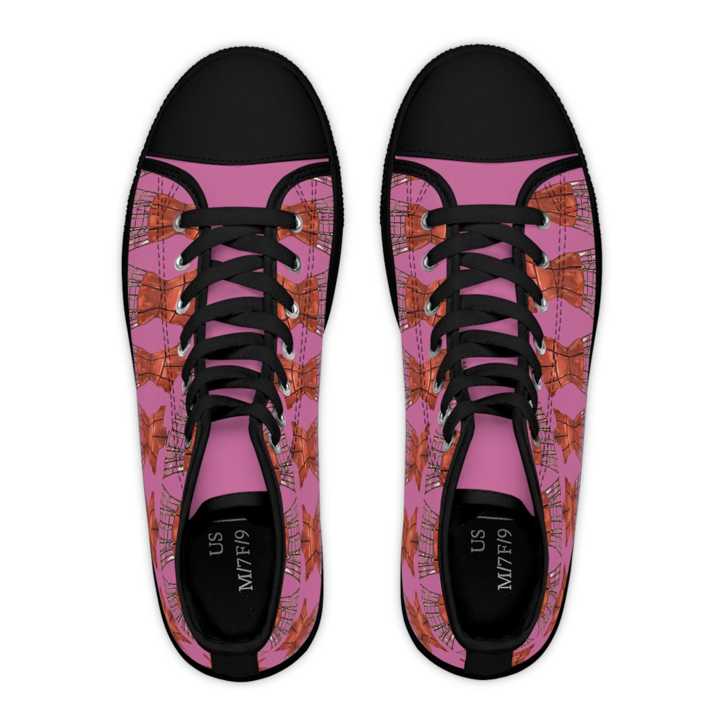 Women's High Top Pattern Sneakers   Pnk