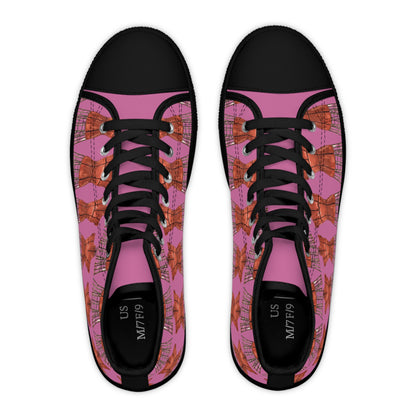 Women's High Top Pattern Sneakers   Pnk