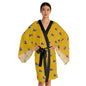 Long Sleeve Kimono Robe (AOP) Golden/Blk