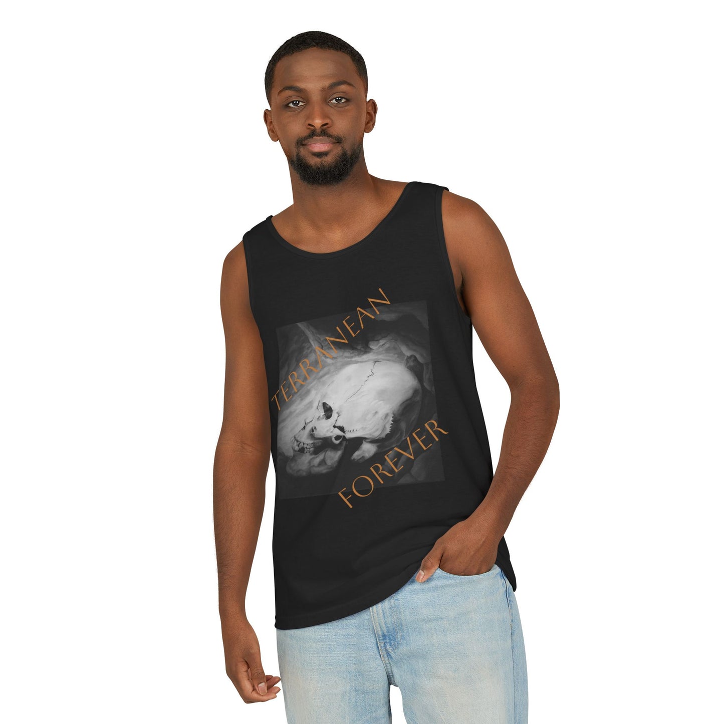 Unisex Garment-Dyed Tank Top TERRANEAN FOREVER SKULL