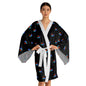 Long Sleeve Kimono Robe (AOP) Blk/Wht