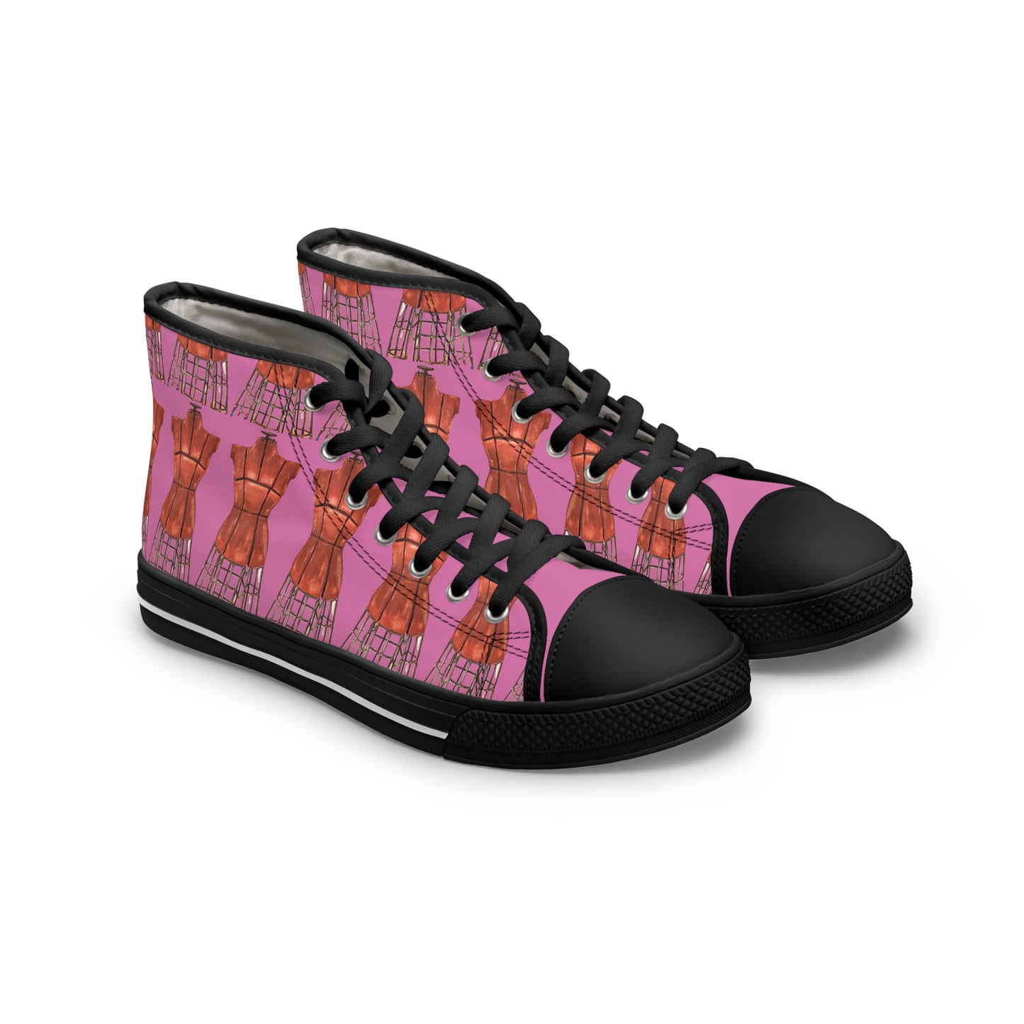 Women's High Top Pattern Sneakers   Pnk