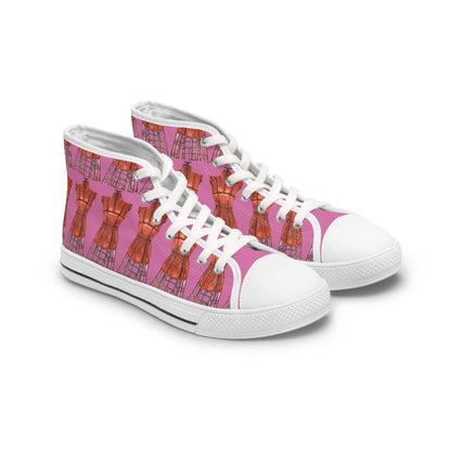 Women's High Top Pattern Sneakers   Pnk